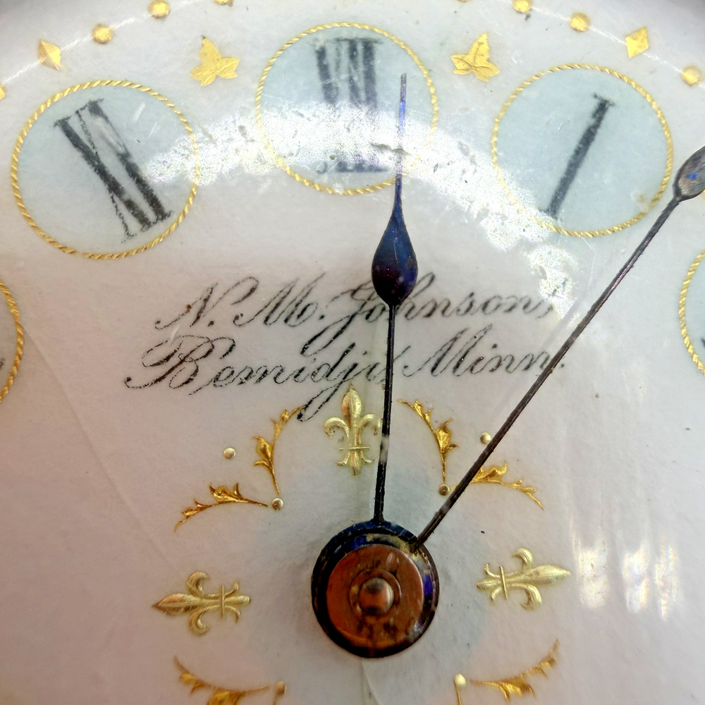 Antique NM Johnson Bemidji MN Pocket Watch Fancy Dial Thick Crystal Runs - Picture 15 of 15